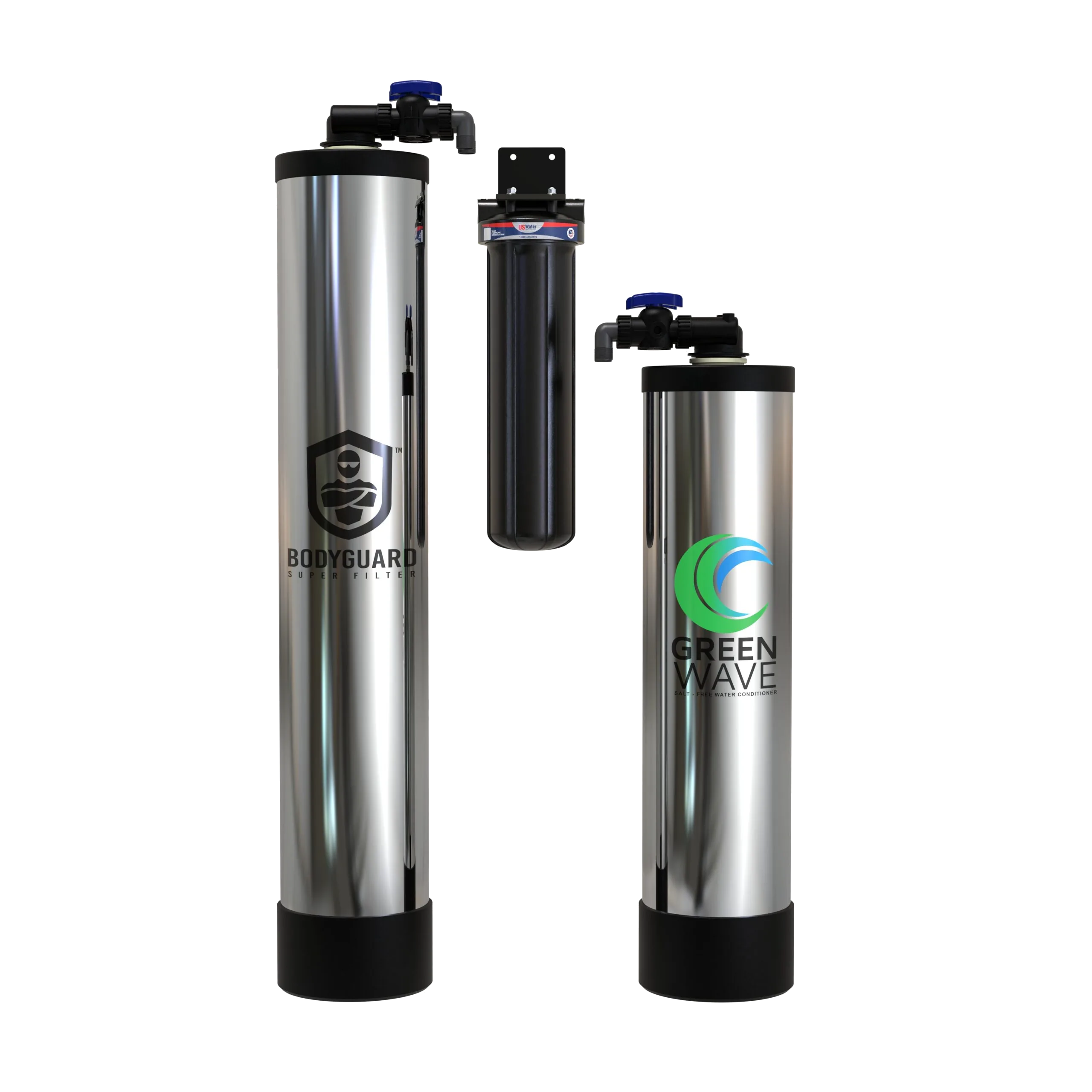 US Water Systems Bodyguard Whole House Filtration and Green Wave Salt-Free Softener Alternative