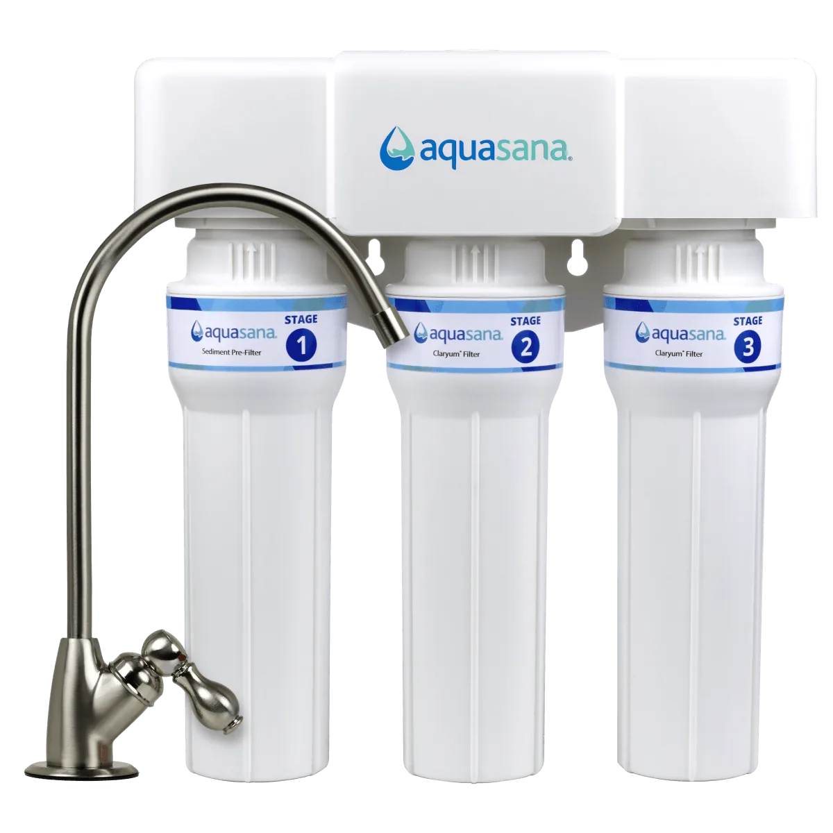 Aquasana Claryum 3-Stage Max Flow Under Sink Water Filter, 800 Gallons