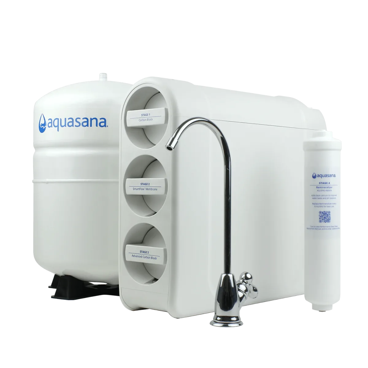 Aquasana SmartFlow Reverse Osmosis Under Sink Water Filter, 90 Contaminants
