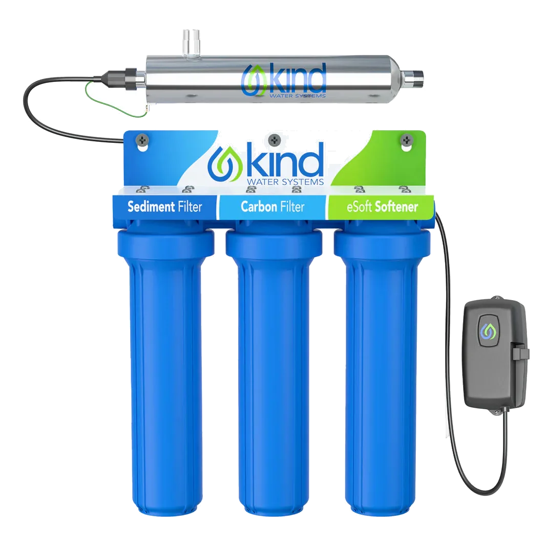 Kind Water Systems E-3000UV Whole House Salt-Free Softener and Filter Combo with UV