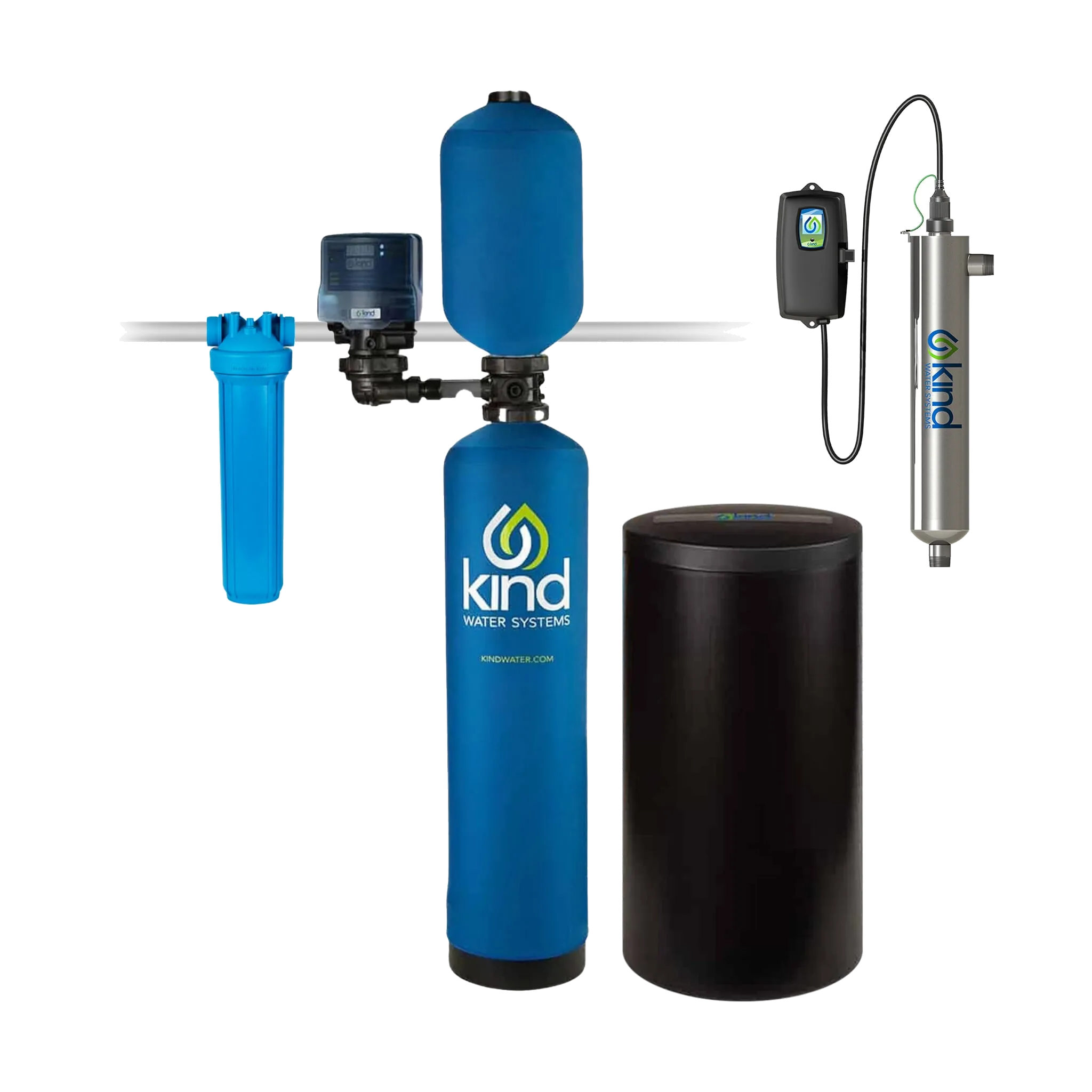 Kind Water Systems E-4000UV City Water Salt-Based Softener and Filter Combo with UV