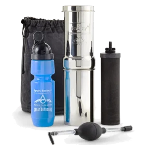 Go Berkey Kit, 1 Quart Portable Gravity Filter with Sport Berkey Bottle