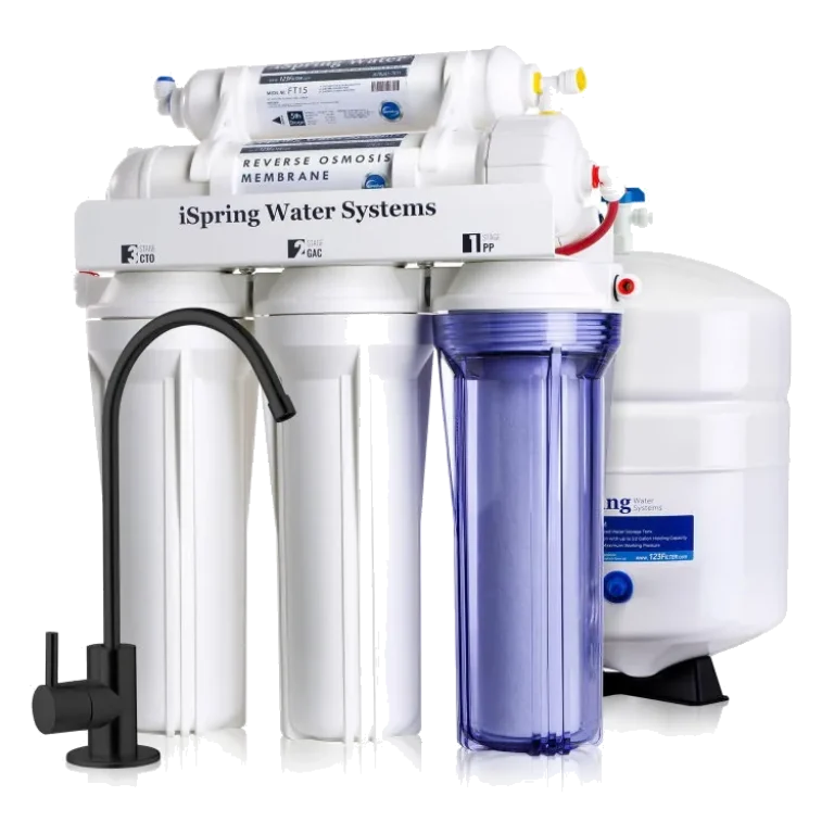 iSpring RCC7-BLK 5-Stage Reverse Osmosis System, Black Faucet, 75 GPD