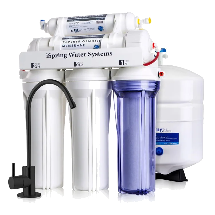 iSpring RCC7-BLK 5-Stage Reverse Osmosis System, Black Faucet, 75 GPD