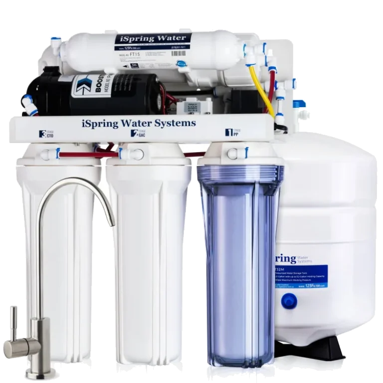 iSpring RCC7P 5-Stage Reverse Osmosis System with Booster Pump, 75 GPD