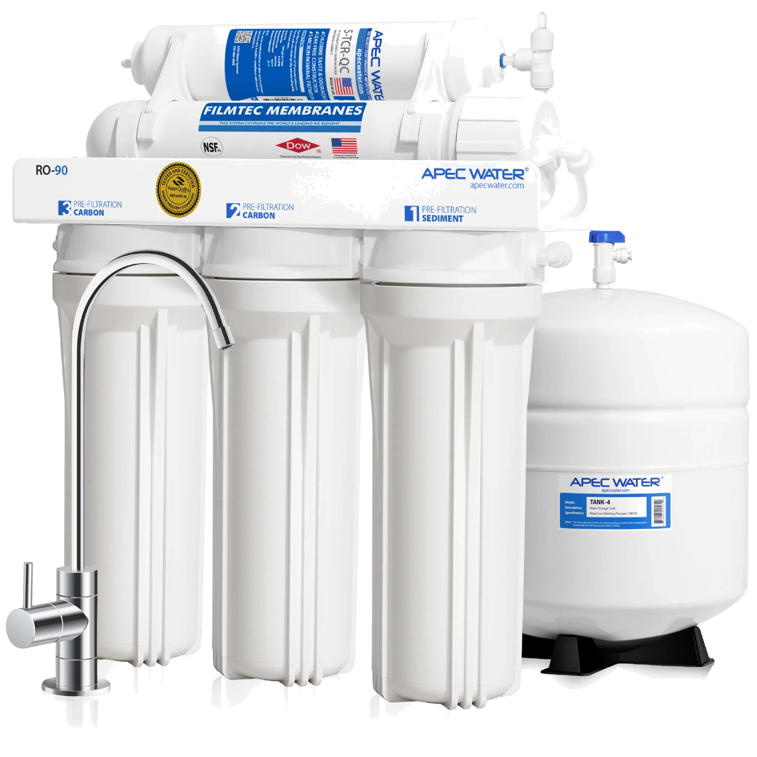 APEC Water Systems RO-90 Ultimate 5-Stage 90 GPD Reverse Osmosis System