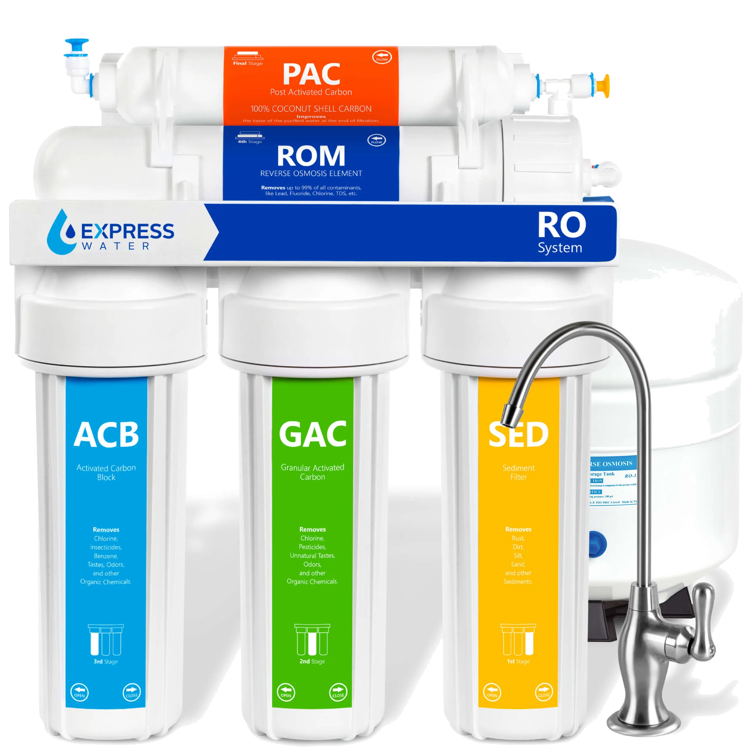 Express Water RO10 5-Stage RO System with Deluxe Chrome Faucet