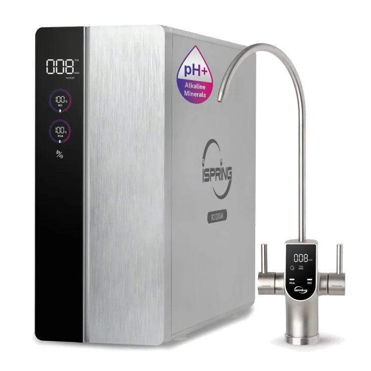 iSpring RO1200AK 4-Stage Alkaline Dual-Flow Tankless Reverse Osmosis System, 1200 GPD