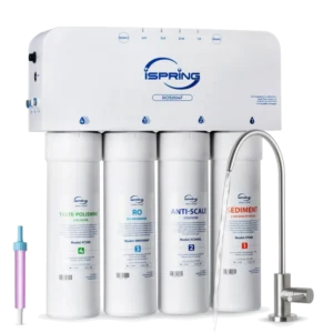 iSpring RO5004F 6-Stage Tankless Reverse Osmosis System with UV, 500 GPD