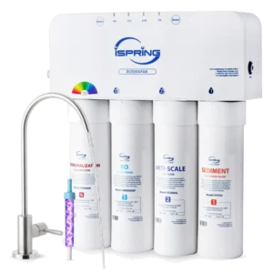 iSpring RO5004F-AK 6-Stage Alkaline Tankless Reverse Osmosis System with UV, 500 GPD
