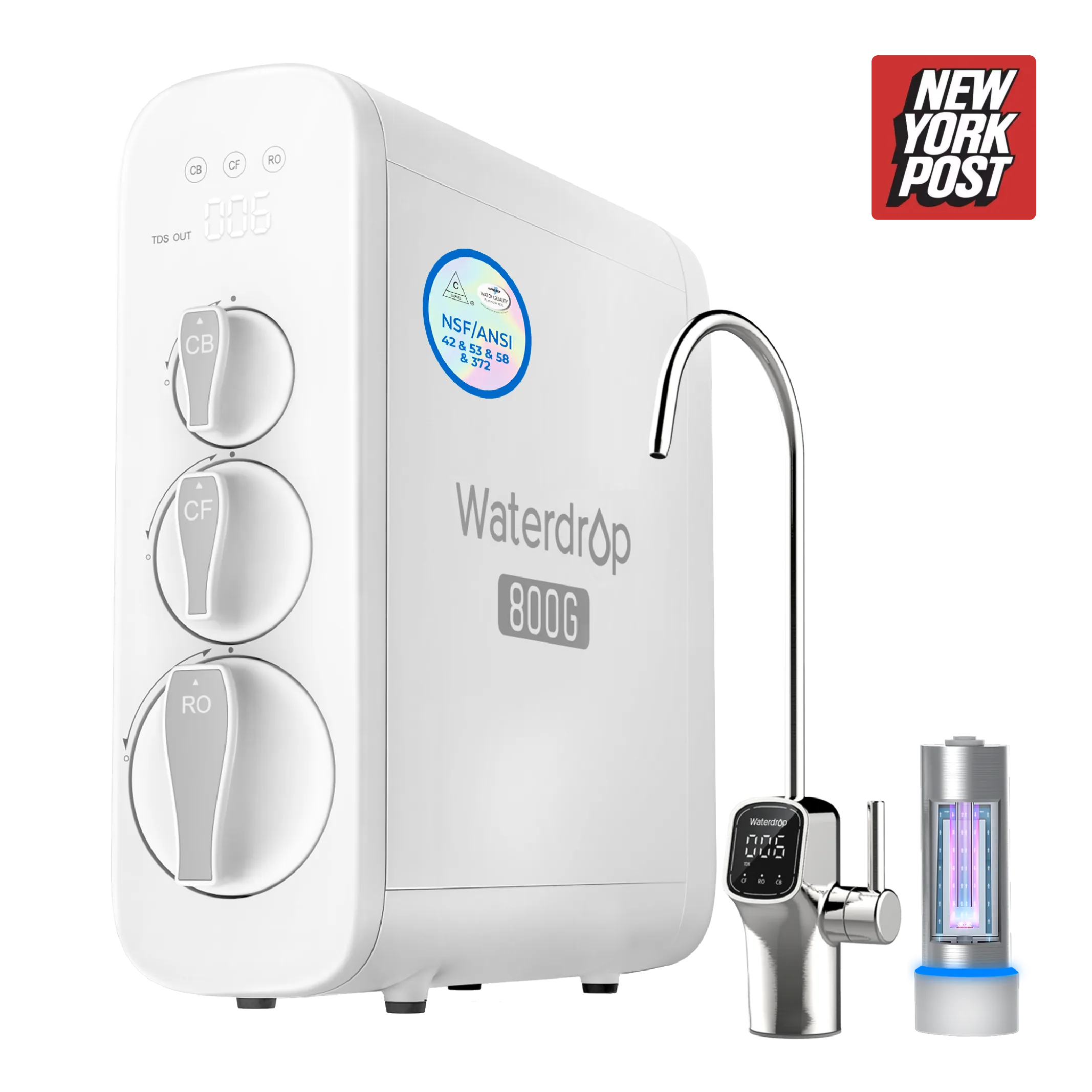 Waterdrop G3P800 Tankless Reverse Osmosis System, 800 GPD