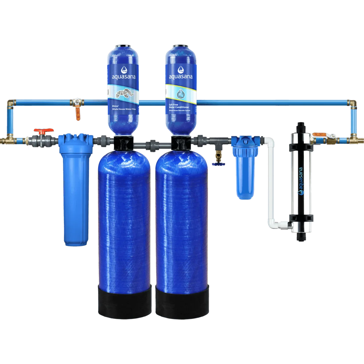 Aquasana Rhino Max Flow with Conditioner, UV, Bypass and Pre-Filter