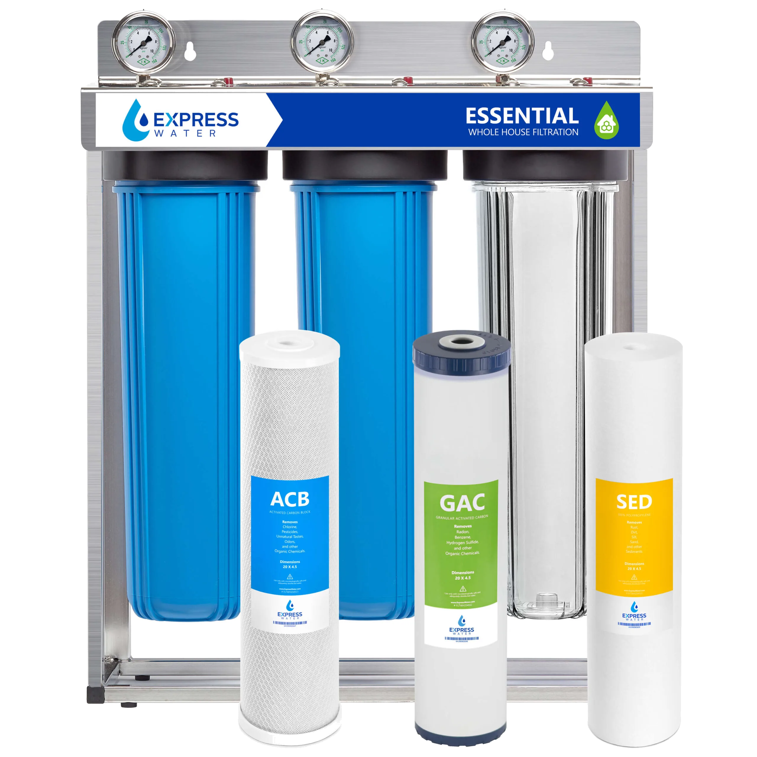 Express Water WH300SCGS 3-Stage Whole House System Essential