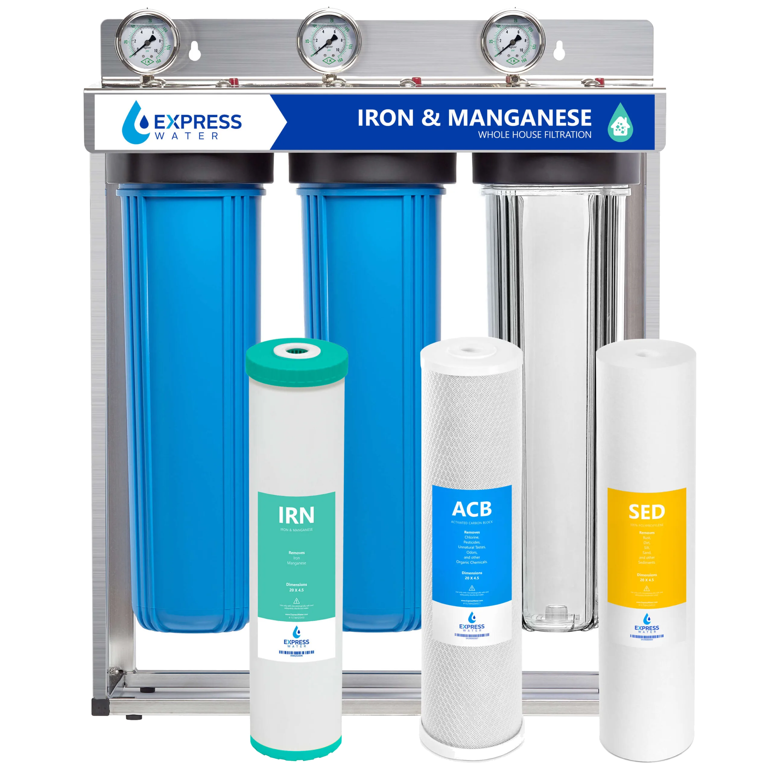 Express Water WH300SICS 3-Stage Whole House System Iron and Manganese