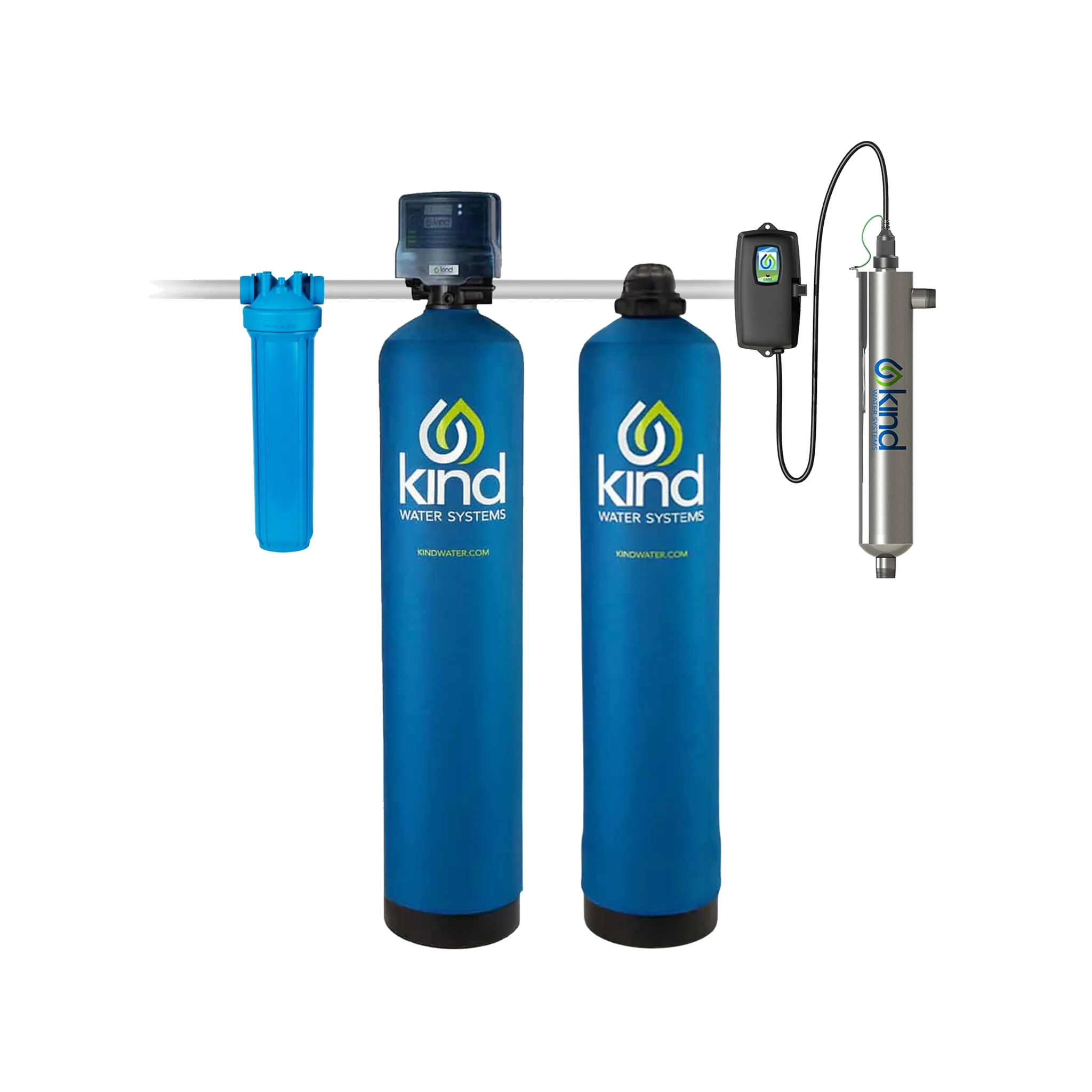 Kind Water Systems WS-6000UV Whole House Water Filter with Salt-Free Water Softener and UV