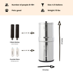 Imperial Berkey Water Filter System, 4.5 Gallon Gravity Filter