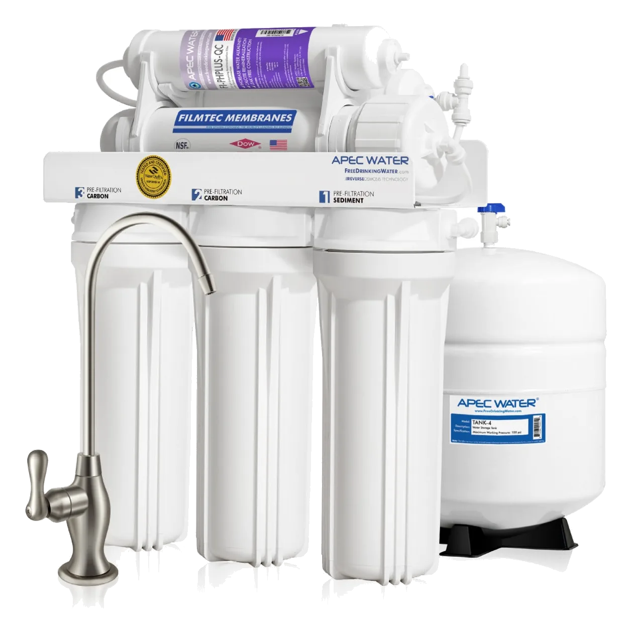 APEC Water Systems RO-PH90 Ultimate Alkaline 6-Stage 90 GPD Reverse Osmosis System