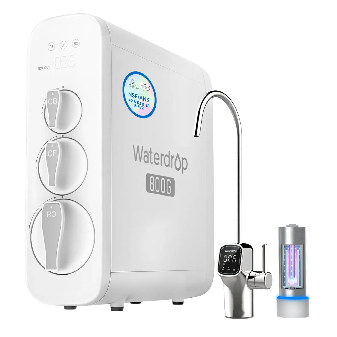 Waterdrop G3P800 Tankless Reverse Osmosis System, 800 GPD