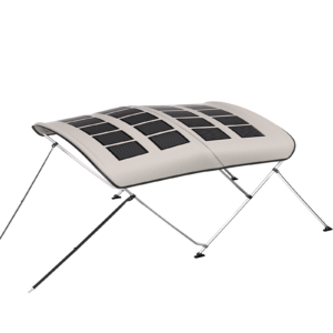 BougeRV 200W N-Type Solar Bimini Top for Boats, 3-Bow