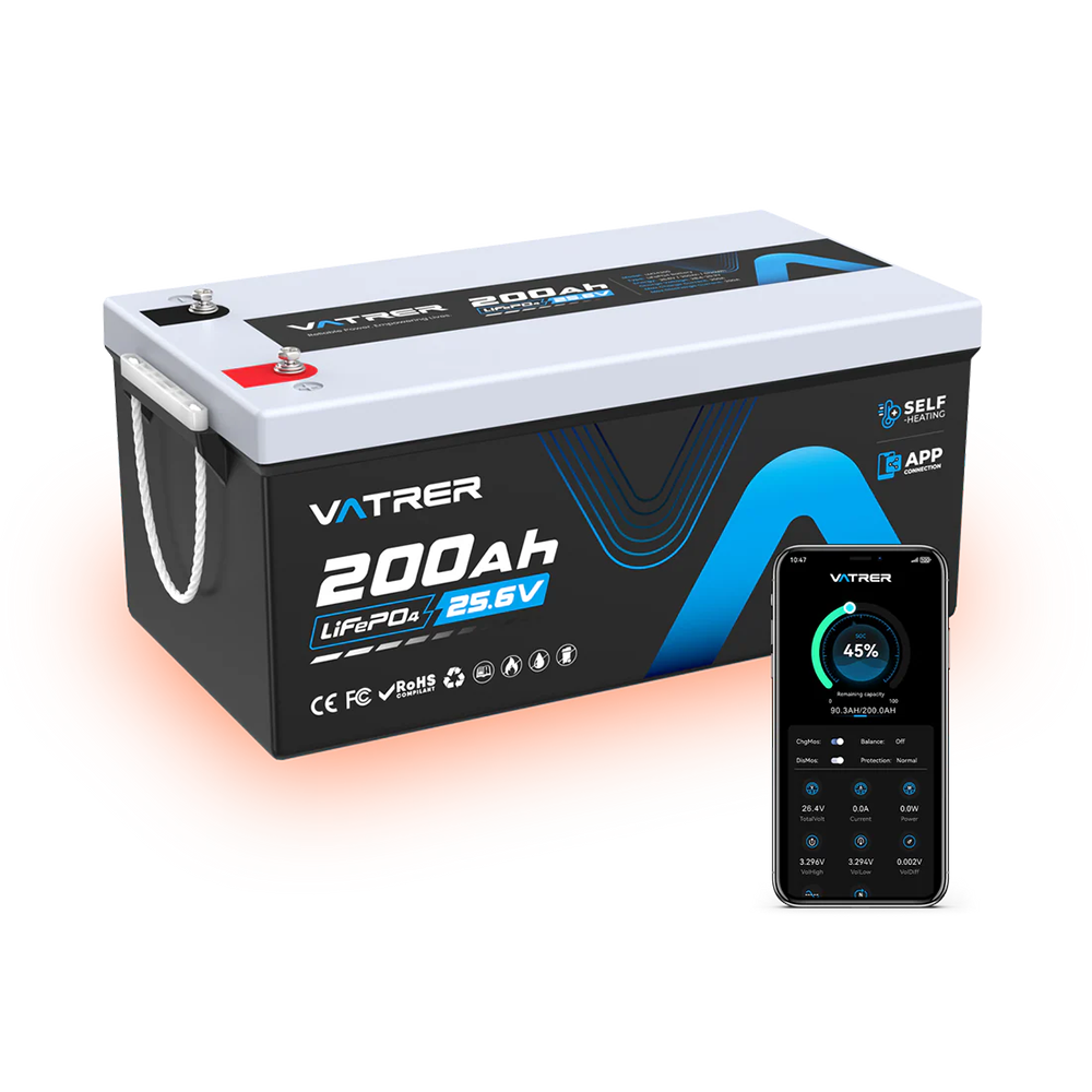 Vatrer 24V 200Ah Self-Heating LiFePO4 Battery