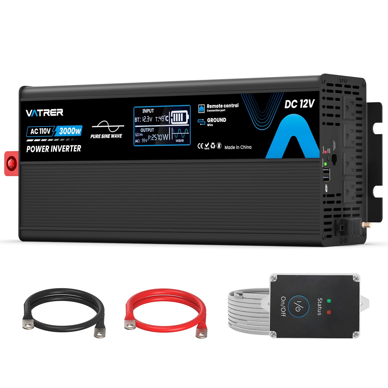 Vatrer 3000W 12V Pure Sine Wave Inverter