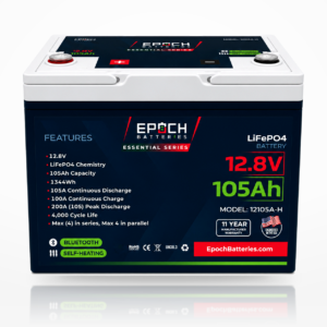 Epoch 12V 105Ah Essential Series Heated LiFePO4 Battery