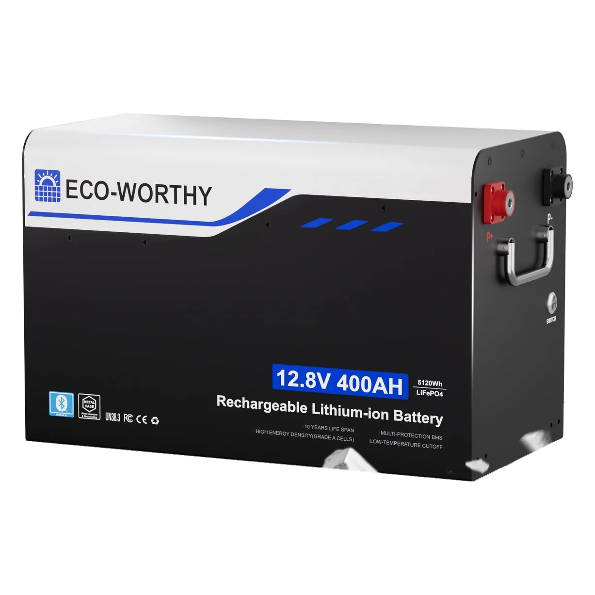 ECO-WORTHY EnergyRock 12V 400Ah Metal Case LiFePO4 Battery