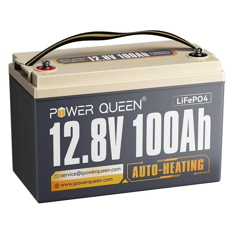 Power Queen 12V 100Ah Self-Heating LiFePO4 Battery