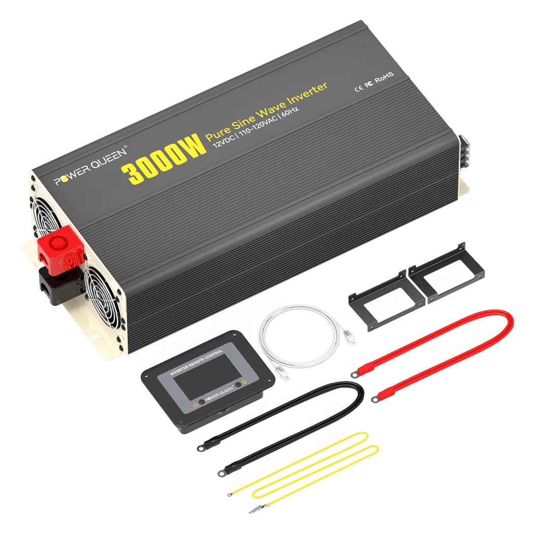 Power Queen 3000W 12V Pure Sine Wave Inverter with LCD Remote