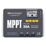 Power Queen 12/24V 30A MPPT Solar Charge Controller with Built-In Bluetooth