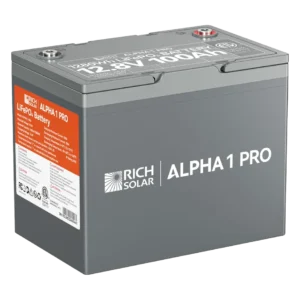 Rich Solar ALPHA 1 PRO 12V 100Ah Heated Bluetooth LiFePO4 Battery